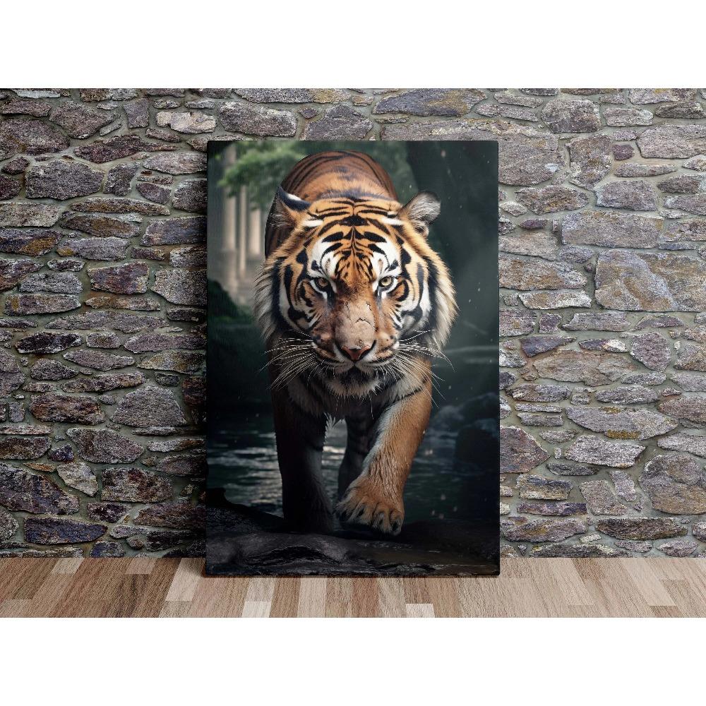 Natural Animal Wall Art Painting Forest Scenic Prowling Stag Tiger Cheetah Lion Elephant Wolf Canvas Print Livingroom Decor
