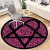 1 Stück Rose Floral Büro Runder Teppich, Unter Bürostühlen Schlafzimmer Wohnzimmer Heimdekoration, Raumdeko, In verschiedenen Größen erhältlich