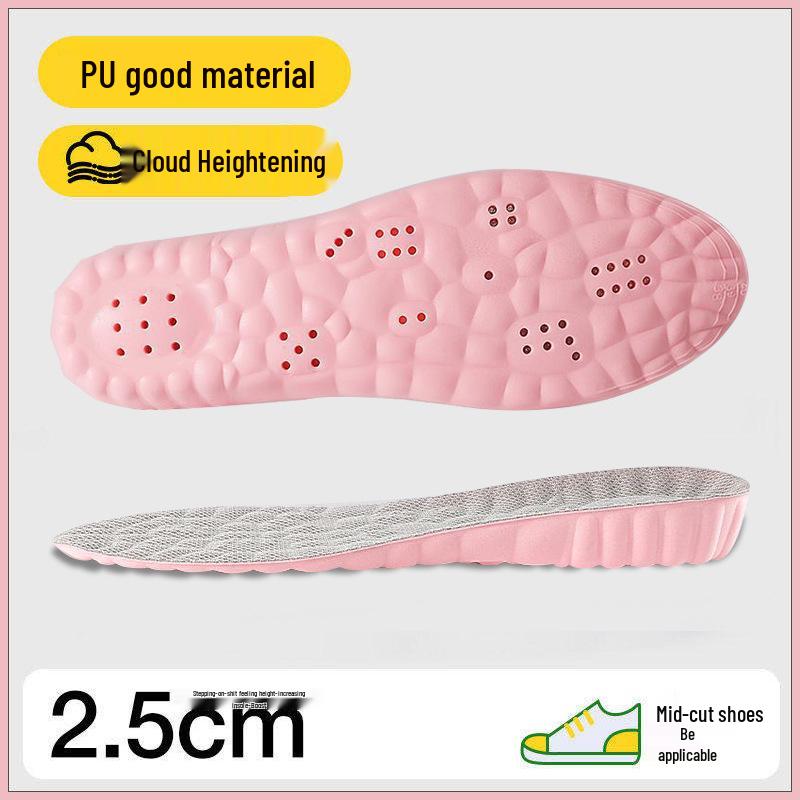 Anti-Odor Air Cushion Height Increasing Insoles for Men & Women – Thick, Non-Collapsing, Invisible Elevation Pads