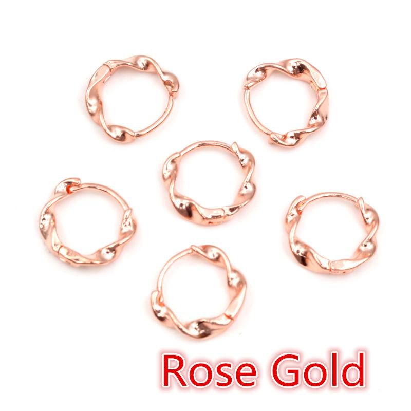 10pz Cerchi per Orecchini Fai da Te Clip 14x13mm Ottone Intrecciato Orecchini Accessori per Creazione Gioielli Componenti