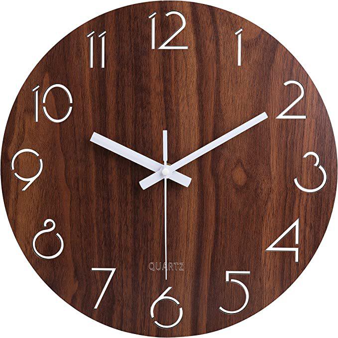 Luminous Wooden Wall Clock: Silent, Simple, Decorative Timepiece for the Living Room