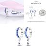 Sparkling Blue Zircon Hoop Earrings Pave U Shape Star Devil Eyes Circle S925 Drop Earring Fit Original Party Jewelry
