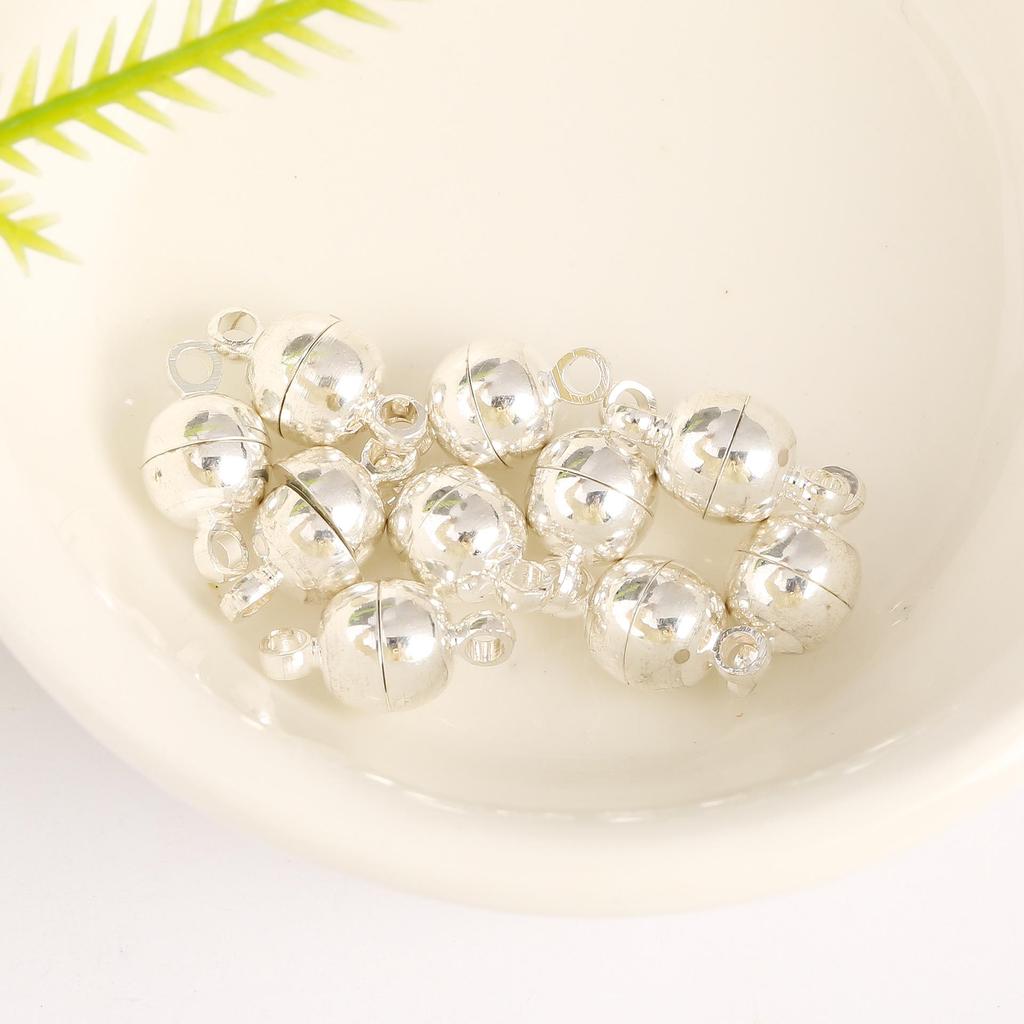 18K Gold Plated Colorfast Round Magnetic Ball Clasp for DIY Bracelet and Necklace Jewelry