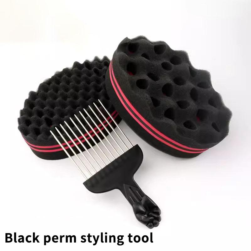 Friseursalon Herren Haarflechter Twist Schwamm Handschuhe Afrikanisches Haar Styling Gabel Kamm Haar Locken Schaumstoff Für Salon Friseurbedarf