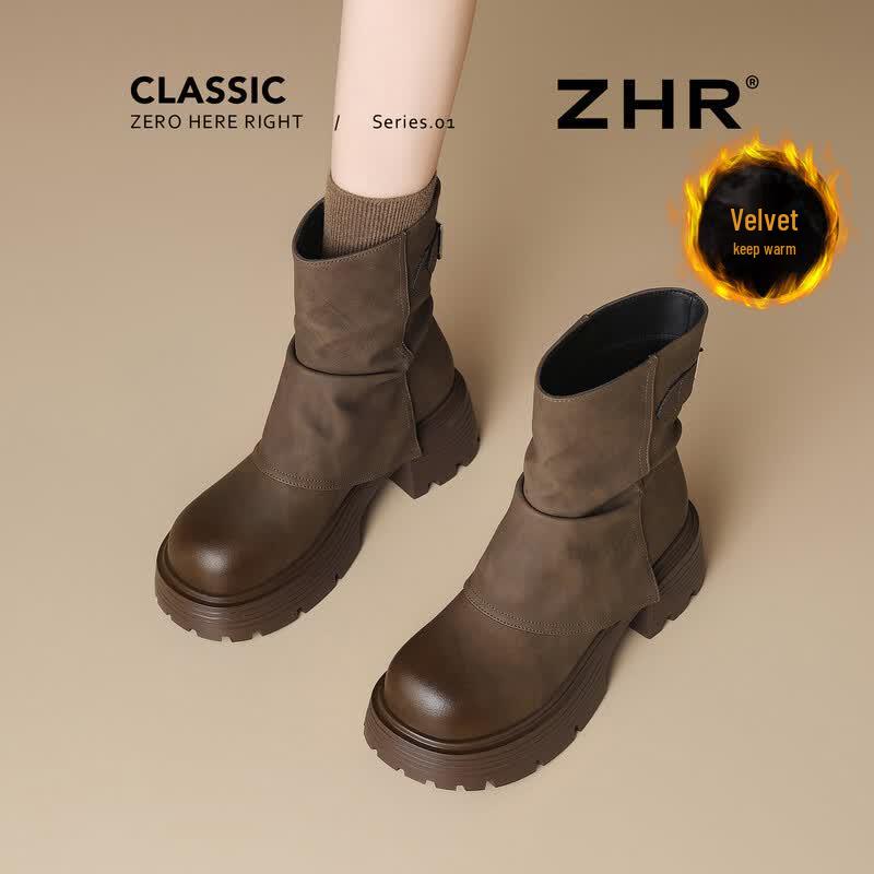 ZHR Women s Plush Lined Western Martin Boots M