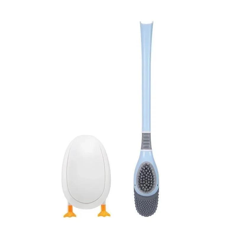 Silicone Toilet Brush Set Cute Diving Duck Wall-mounted Floor-Standing Long Handled Deep Household Bathroom Cleaning Accessories