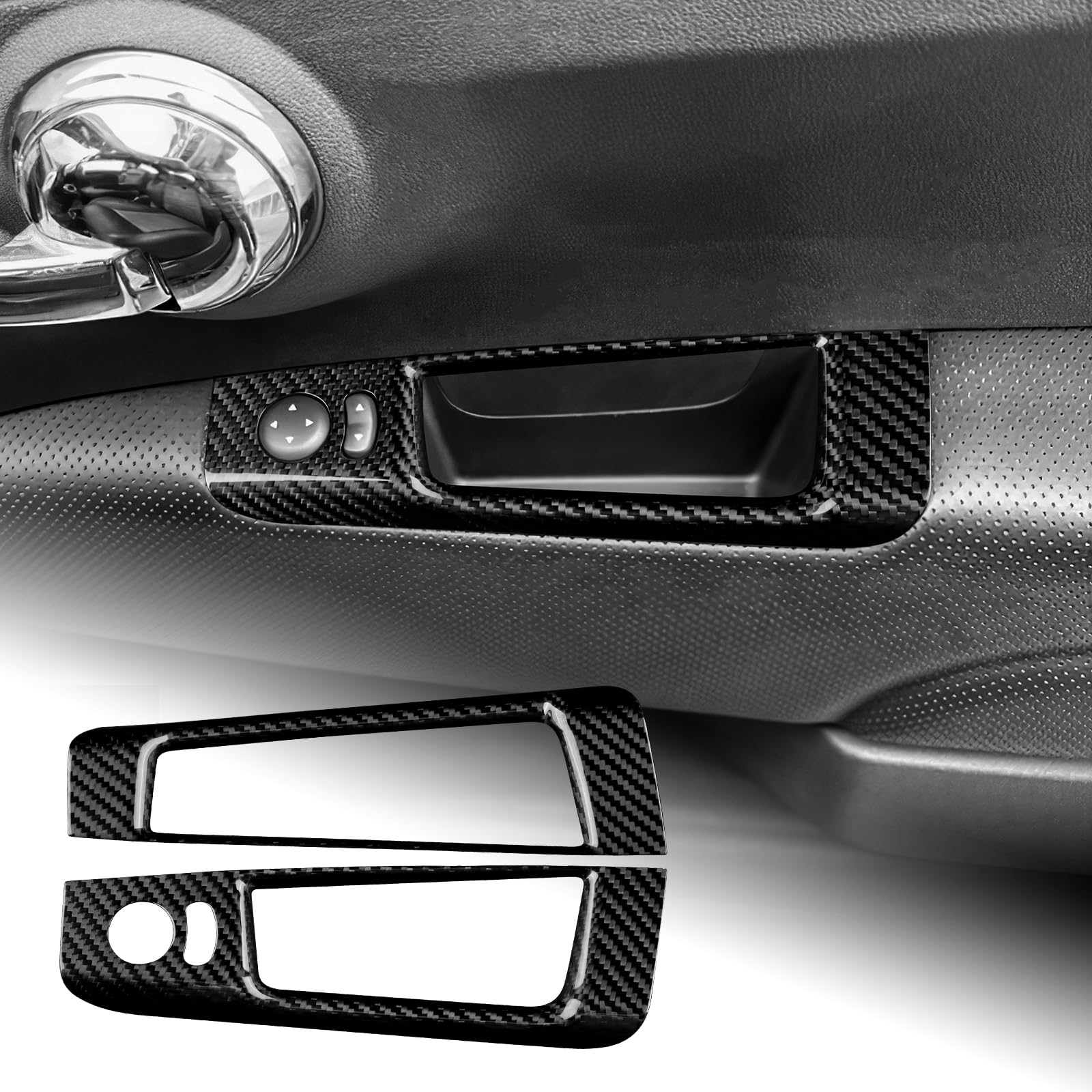 

AIRSPEED Carbon Fiber Interior Garnish for Abarth Fiat 500 Customizable Car Door Window Switch Panel and Dress Up Your Abarth or Fiat Interior with