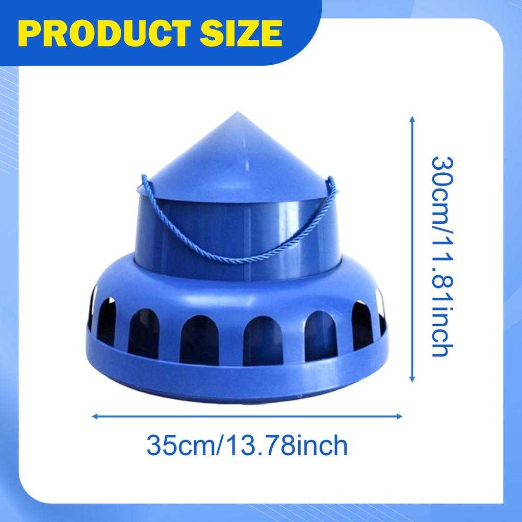 Pigeon Feeder Food Dispenser Multi Holes Large Capacity Bowl Removable Lid Automatic Feeding Bucket for Duck Backyard Hen