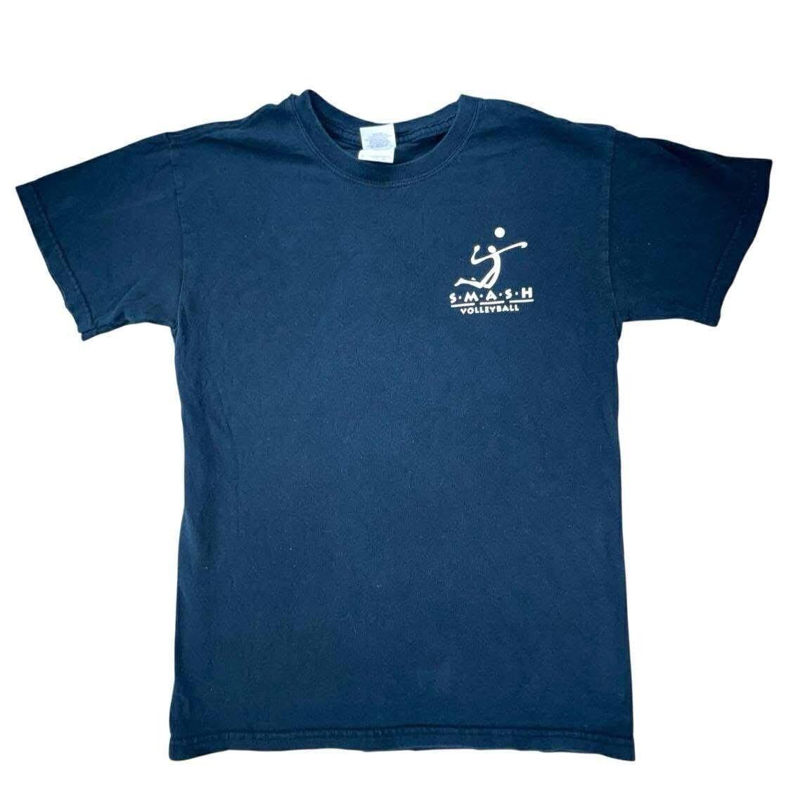S.M.A.S.H Volleyball T Shirt Gildan Heavy Cotton Adult Small Navy Blue Tee XL