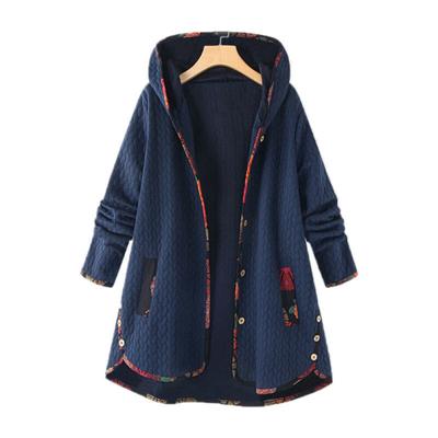 Nieuw ontworpen jassen voor dames Dames lange wollen jas Etnische capuchon Lange mouwen Buitenkleding Winterparka's Casual jas