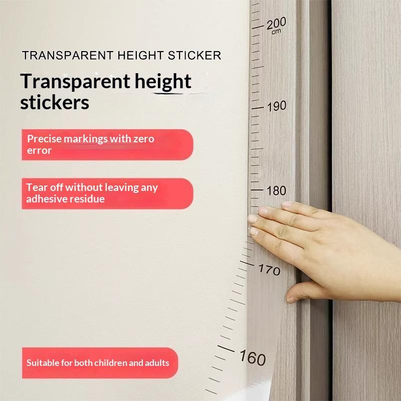 2Meter Transparent Height Sticker Household Waterproof Measuring Ruler Self-Adhesive Children'S Height Measurement Stickers 5Pcs