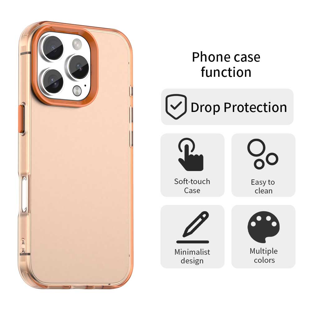 For iPhone 16 Pro Case PC+TPU+PET Matte Anti-Drop Phone Back Cover