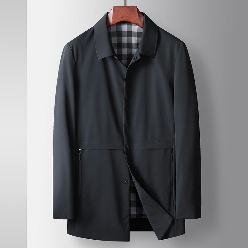 Spring and Autumn Lapel Middle-aged and Young People Light Luxury Business Trench Coat Thin Casual Jacket