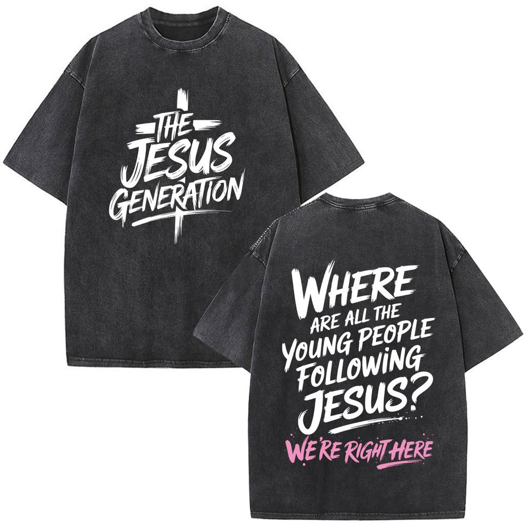 Jesus Christian Bible Verse Print Tshirt Unisex Unisex Fashion Tshirt Shortsleeved Loose Casual Cotton Vintage Washed T Shirts