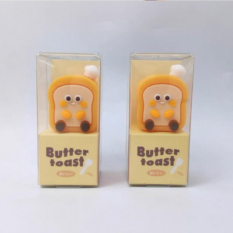 1 Pc Cute Kawaii Butter Toast Pencil Sharpener School Office Supply Creative Stationery Lovely Dessert