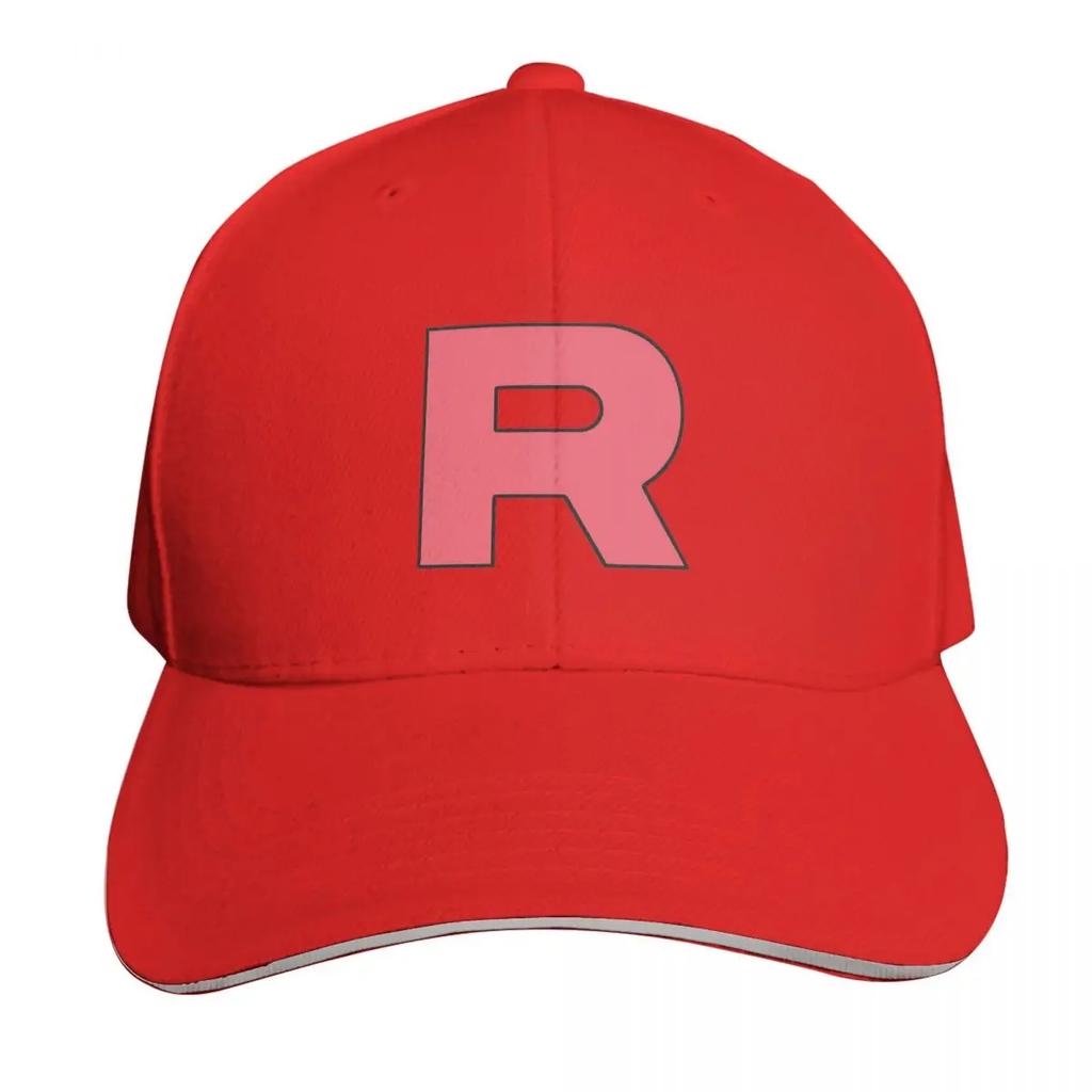 Letter R Team Rocket Logo Cap Fashion Casual Baseball Caps Adjustable Hat Hip Hop Summer Unisex Baseball Hats Polychromatic