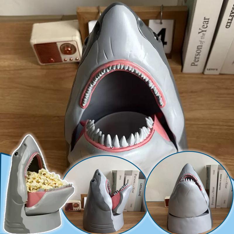 Funny 50Th Anniversary Popcorn Bucket Shark Shaped Collectible Container New Snack Holder Shark Home Decoration 1Pc Souvenir