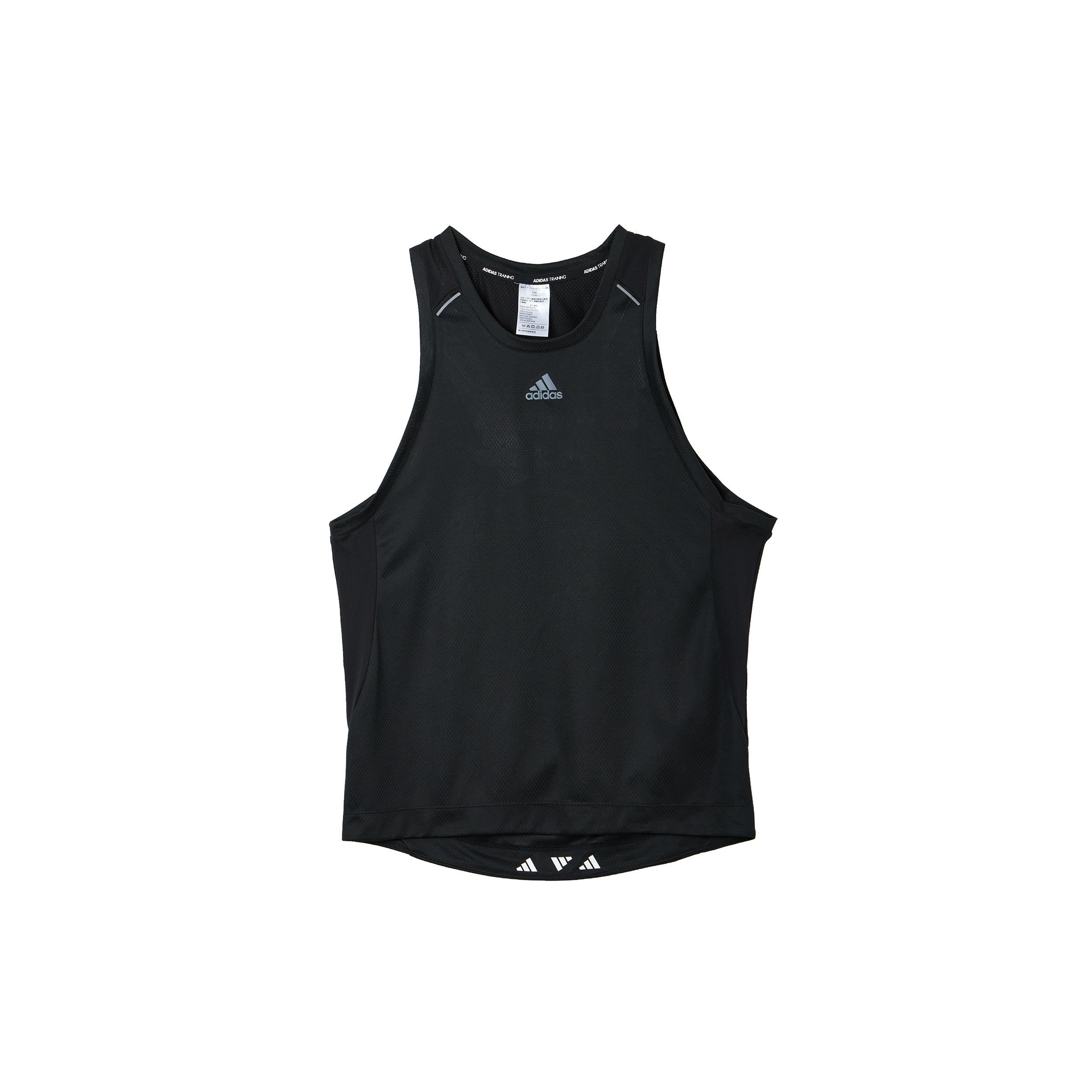 adidas Solid Color logo Printing Round Neck Sports Vest Black Men s HP1757 M