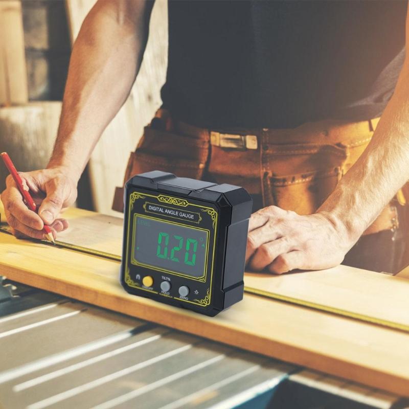 Professional Magnetic Digital Bevel Protractor With High Accuracy Battery Operated For Woodworking Metalworking Projects