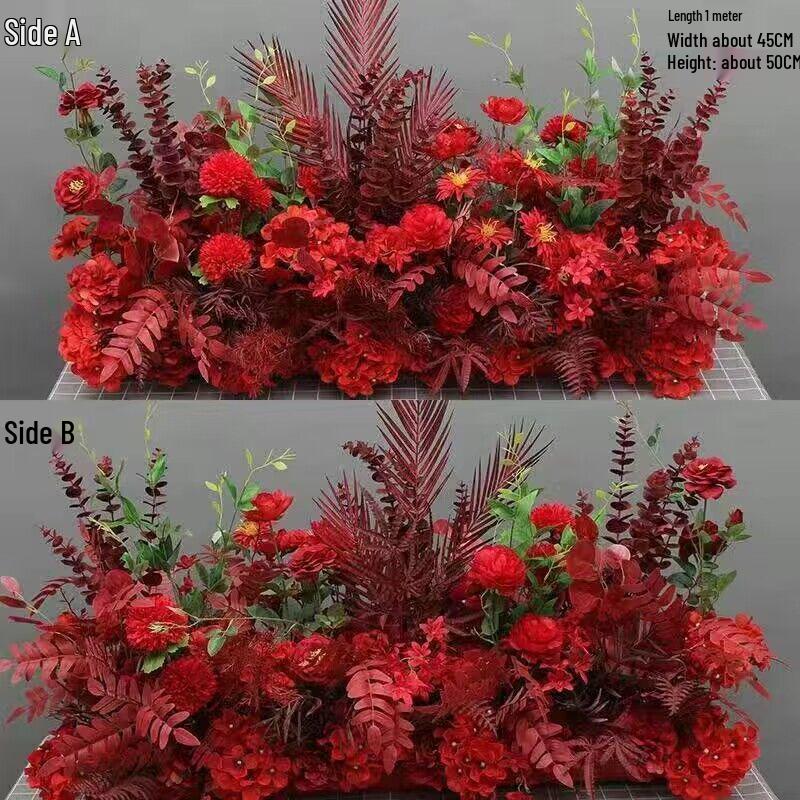 Large Silk Eucalyptus Flower Row for Wedding Aisle and Engagement Background Decoration