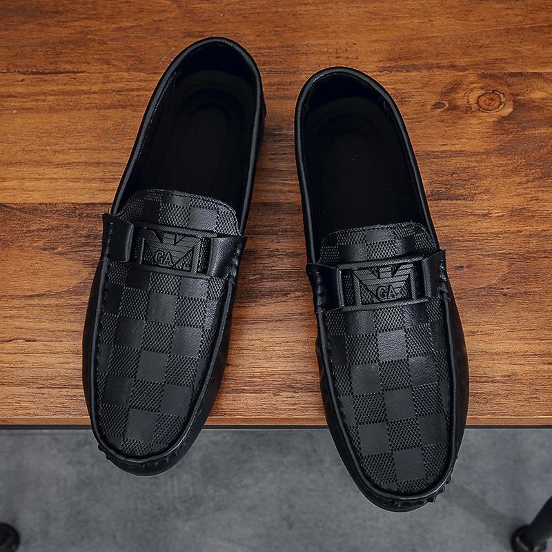 Doudou Shoes Men's Summer New Big-name Plaid Men's Casual Shoes One-pedal Foot Cover Lazy Shoes Men's Shoes