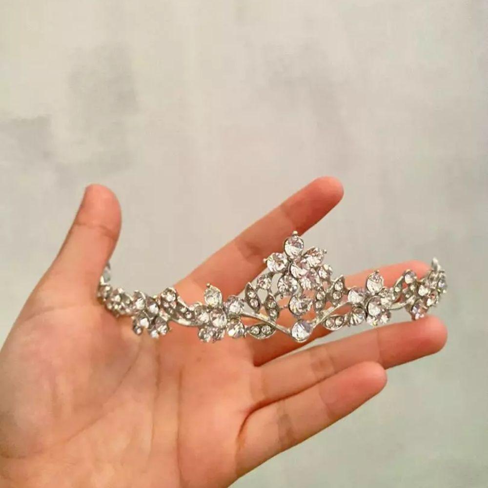 Rhinestone Crystal Bridal Tiaras Handmade Baroque Wedding Headband Silver Bride Headpiece  Wedding