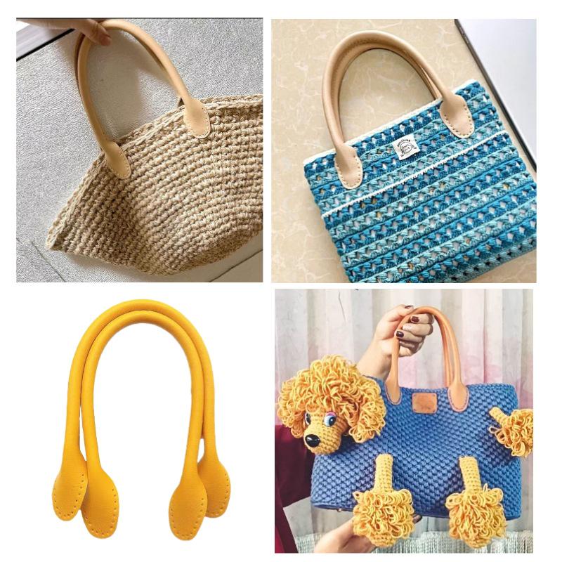 PU Leather Bag Strap with Core Stitching and Oiled Edges - Hand-Sewable Leather Handles and Accessories