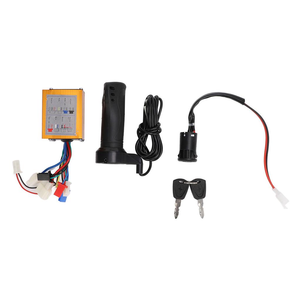 24V 250W Brushed Controller Ignition Switch Lock Throttle Grip Set for Electric Bike Tricycle Motorcycle