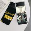 Cnco Boys Pop Phone Case For Samsung Z Flip 7 6 5G Galaxy Z Flip 5 4 3 Black Hard Cell Cover Luxury PC Shell Coque
