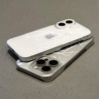Silver Lightning for Apple 17 Mobile Phone Case for IPhone16promax Matte 15plus New 14 Personality