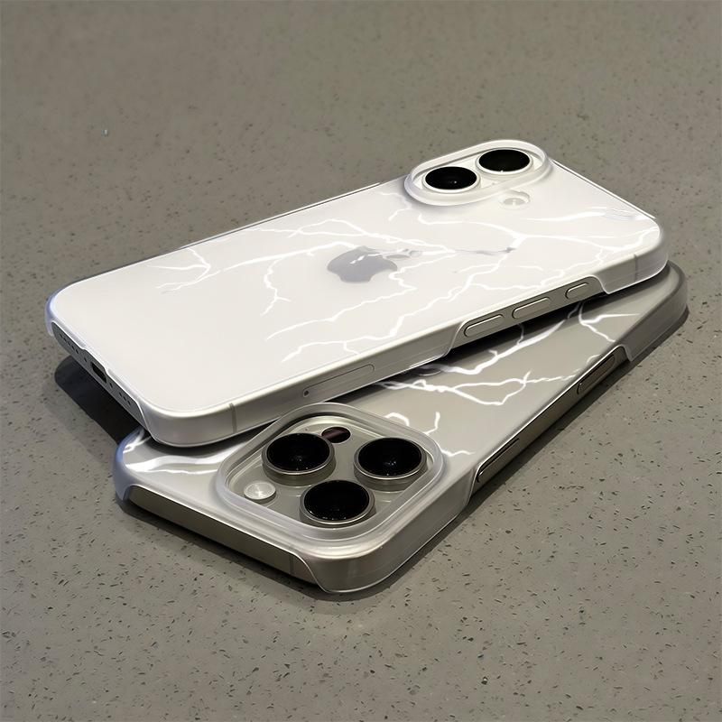 Silver Lightning for Apple 17 Mobile Phone Case for IPhone16promax Matte 15plus New 14 Personality