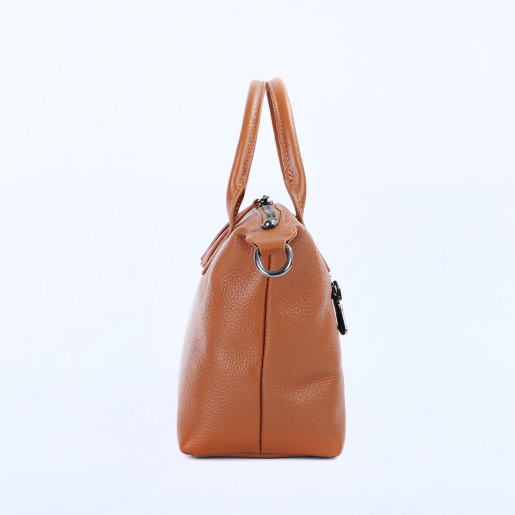 Elegant Genuine Leather Women's Dumpling Bag – Small, Lightweight, Cowhide Tote & Crossbody Design