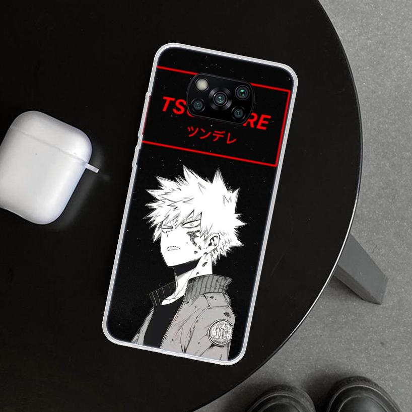 MHA Bakugou Katsuki Phone Case Cover for Xiaomi Poco X6 X5 X7 Pro F7 Ultra Redmi 15C 15 13C 13 12C 12 10C 10 10A 9C 9A 9T 9 Coqu