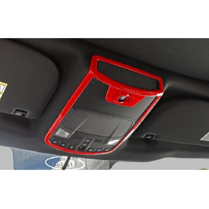 ABS Red Full Interior Decorative Cover Trim Sticker Compatible with Ford F150 2015-2020 (4pcs/Set Inner Door Handle Under Decorative Strip)