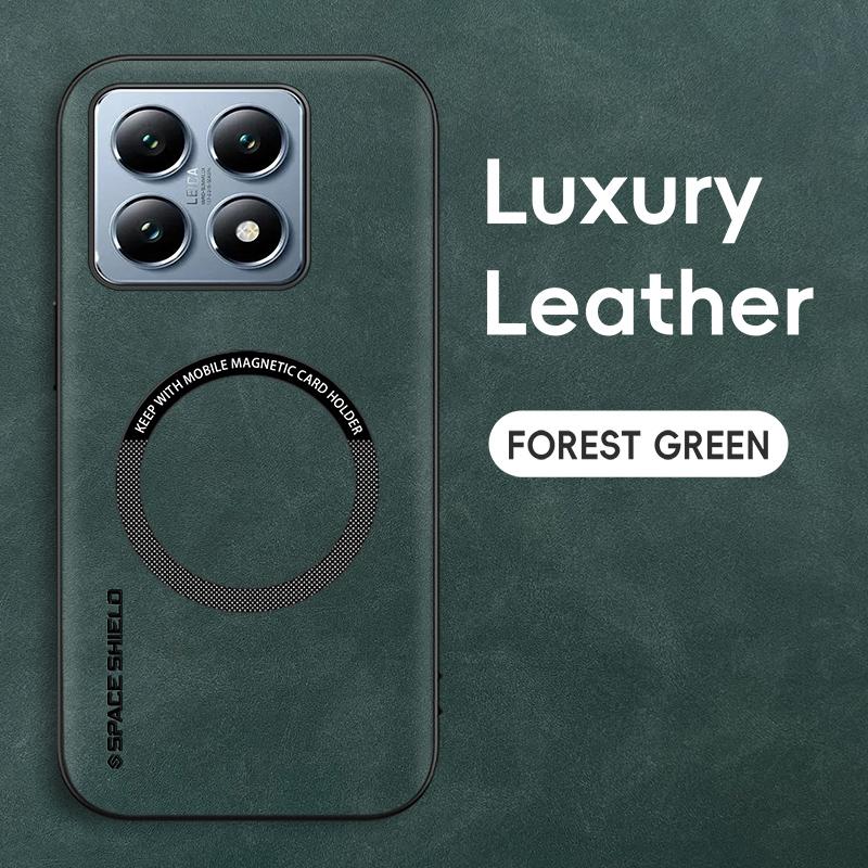 Magnetic Retro Leather Soft Case For Xiaomi 14T Pro Xiaomi14TPro 5G Wireless Charging Phone Case Cover