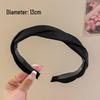 Retro French Wide Skull Top Sponge Headband for Women - Milk Coffee Color Hair Accessory