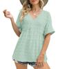2023 Summer V-Neck White Blouse Elegant Clothes Casual Loose Flare Half Sleeve Chiffon Shirt Fashion Tops Blusas De Mujer 26480