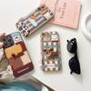 Cute 3D Dachshund Dog Color Block Phone Case, Leather Texture Protective Cover for iPhone