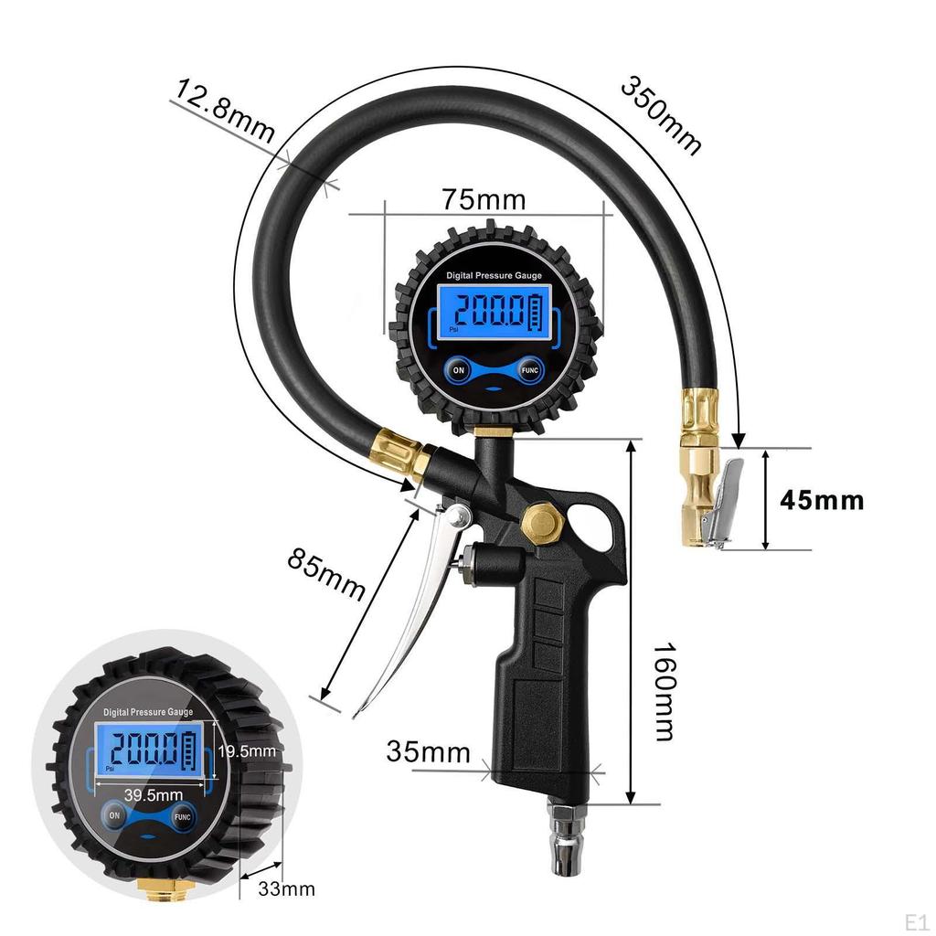 Digital Tire Pressure Gauge with Inflator Heavy Duty for Motorcycle SUV