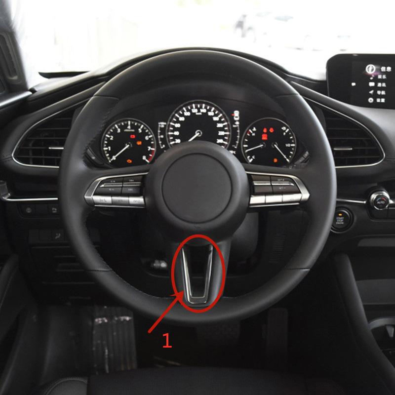 for Mazda Cx30 Cx-30 Cx 30 Interior Steering Wheel Trim Frame Decoration Cover Trim Plastic Car Accessories