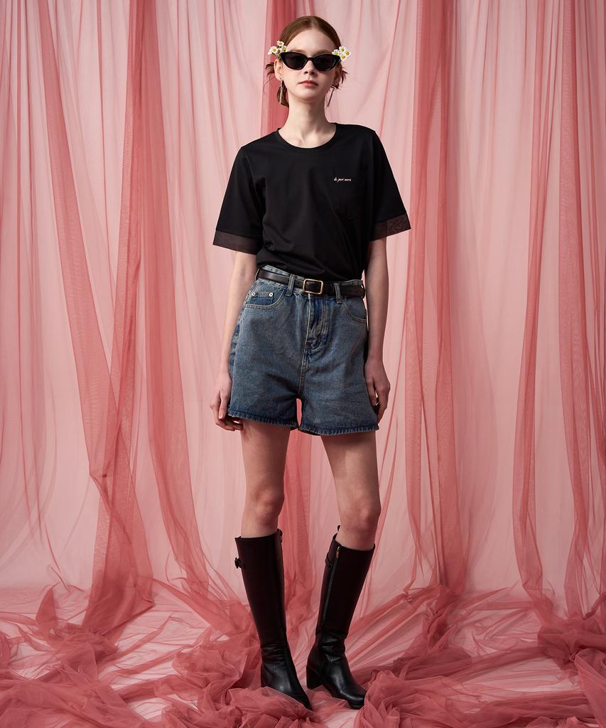 Pelimela Organza Point T-Shirt (Black)