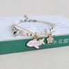 New Simple Cute Cartoon Bunny Bracelet for Women Sweet Pink Series Pendant Hand-Wowen Bracelets Bangles Couple Friends Gift