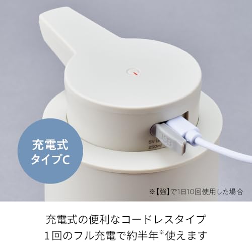 Recolte Wiederaufladbarer Automatischer Flüssigseifenspender, Kabellos, Typ C, Einfach zu Bedienen, Cremeweiß, RDS-2 (CW)