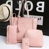 4Pcs/set Fashion Portable Leather Wallet Purses Shoulder Bag Crossbody Bag Handbag