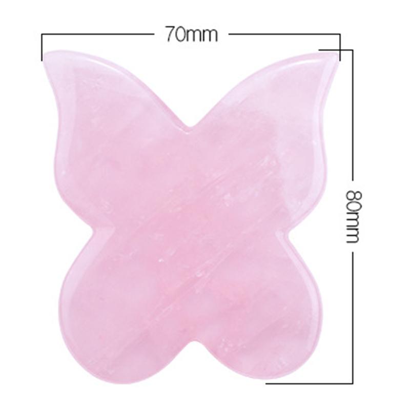 Natural Butterfly shaped Crystal Gua Sha Board Quartz Jade Scraping Board Face Lift Acupuncture Skin Care Tools