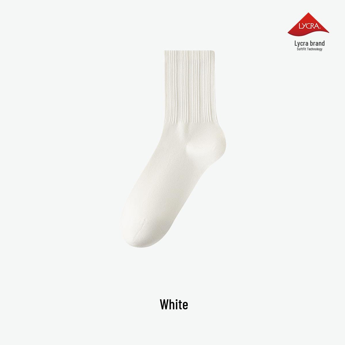 

2025 Men s Mid-Calf Aloe-Infused Cotton Lycra Winter Socks - Antibacterial, Deodorant, Thick, and Warm