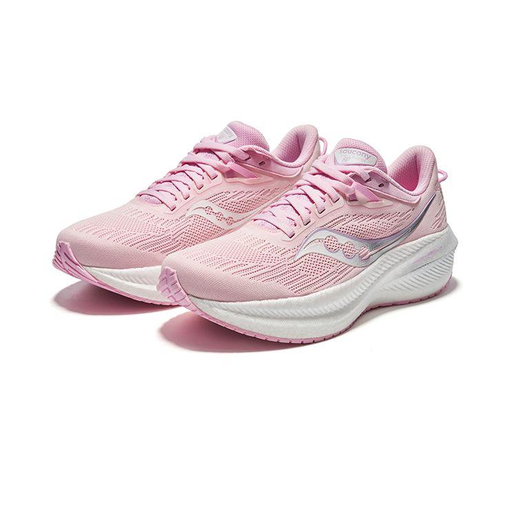 Saucony Triumph 21 Comfortable Shock Absorbing Lightweight Low Top Running Shoes Women sneaker Pink S10881-34