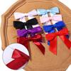 10pcs 9x9cm Ribbon Bow With Iron Wire Colorful Polyester Bow Tie For Wedding Party DIY Candy Biscuit Gift Packaging Seal Decor