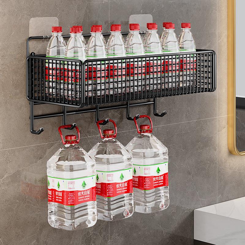 Modern Minimalist Bathroom Wall Shelf With Carbon Steel Material For Storage And Organization