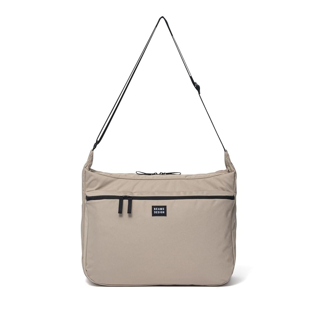 

Сумка через плечо для мужчин и для хранения формата А4 большая и маленькая бежевая [BEAMS DESIGN] женская, унисекс, полиэстер, легкая, размер, вместимость, практичная, карманы, бежевый